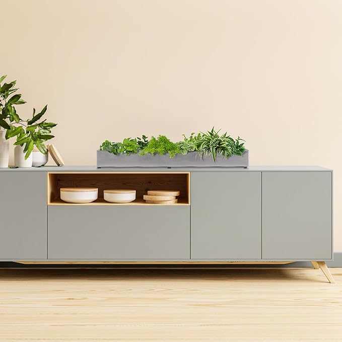 Trough Rectangle Planter Long Window Sill Planter Box Stainless Steel Window Planters Modern Succulent Planter Slivery 32 in Metal Windowsill Pot for Indoor Plants Herb Table Home Outdoor GZGNEEVL