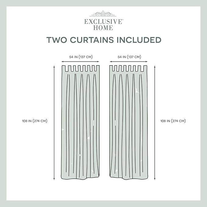 Exclusive Home Cabana Solid Indoor/Outdoor Light Filtering Hook-and-Loop Tab Top Curtain Panel Pair, 54"x108", Vanilla Exclusive+Home