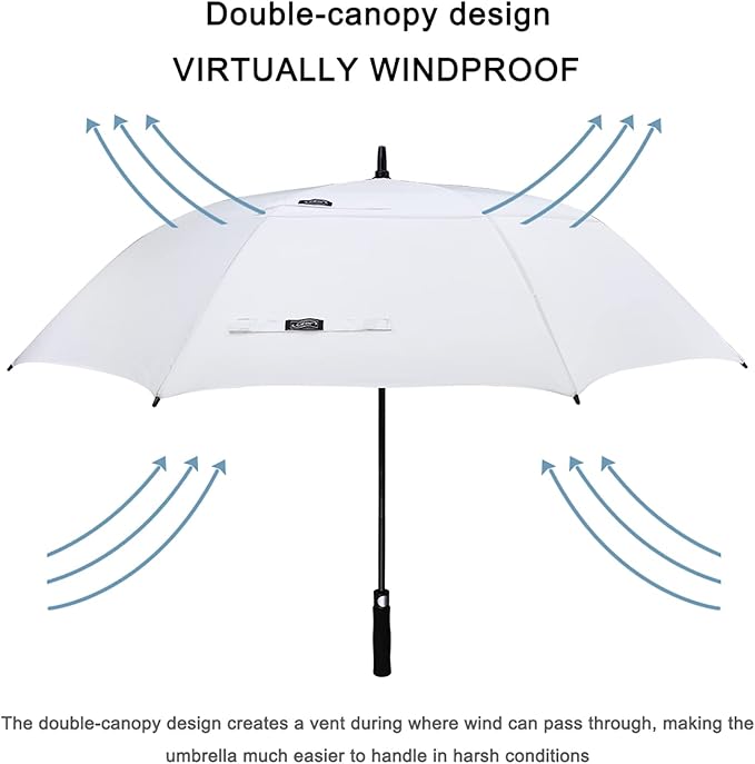 G4Free 47/54/62/68/72 Inch Automatic Open Golf Umbrella Oversize Extra Large Double Canopy Vented Windproof Waterproof Stick Umbrellas G4Free