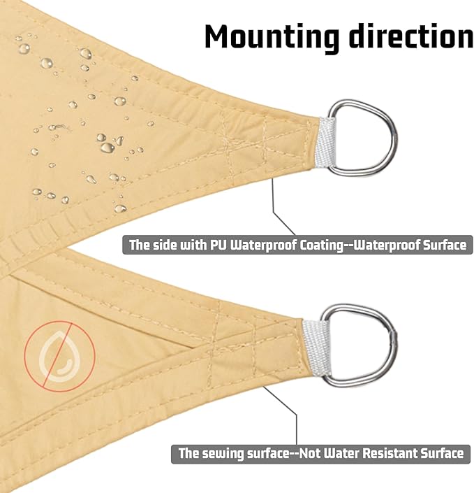 LOVE STORY Rectangle 7'x9' Waterproof Sun Shade Sail Canopy UV Block for Outdoor Patio Backyard Carport,Sand(We Make Custom Size) LOVESTORY