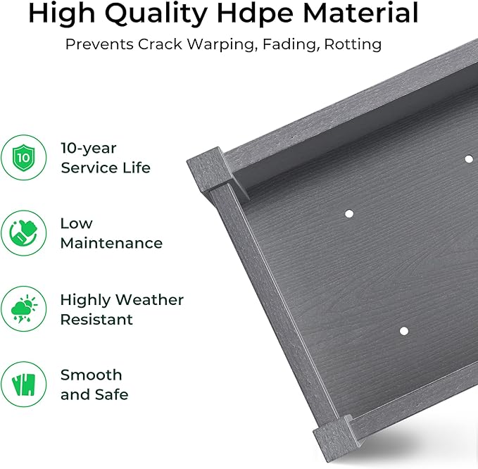 TT Nature HDPE Raised Garden Bed with Legs, Outdoor Elevated Planter Box for Vegetables, Herbs & Flowers, Weather-Resistant Raised Garden Beds for Patio, Balcony & Backyard Gardening TTNature