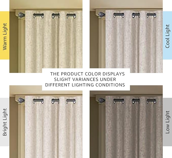 H.VERSAILTEX Linen Blackout Curtain Durable Thick Textured Linen Look 100% Blackout Patio Door Curtain Anti Rust Grommet Extra Wide Sliding Door Curtain Panel, W100 x L84 inch - Natural (Pack of 2) HVERSAILTEX
