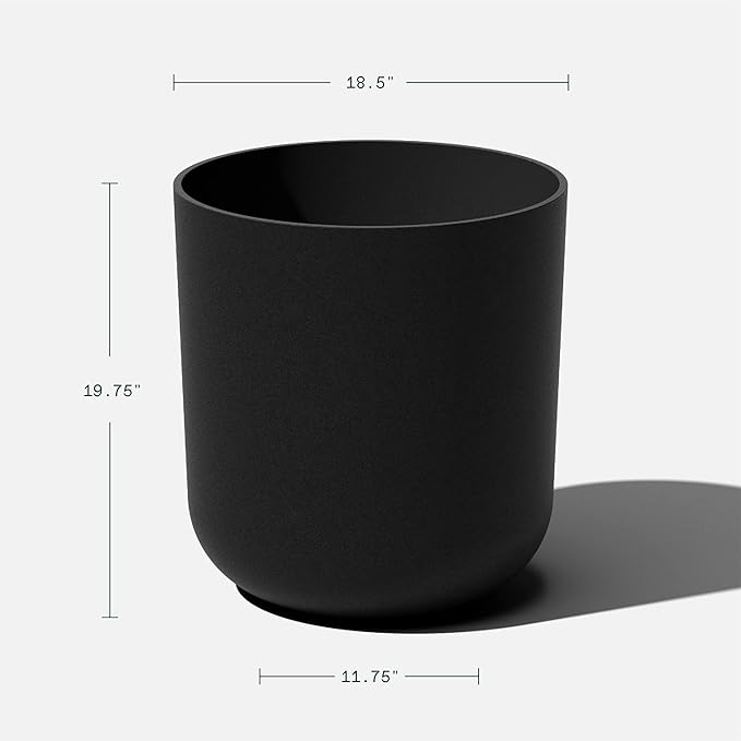 Veradek Round Black Plastic Planter Pots for Indoor/Outdoor Garden Use, with Drainage Holes, Suitable for Small to Large Succulent Plants, Flowers, Modern Interior Plants VeradekOutdoor
