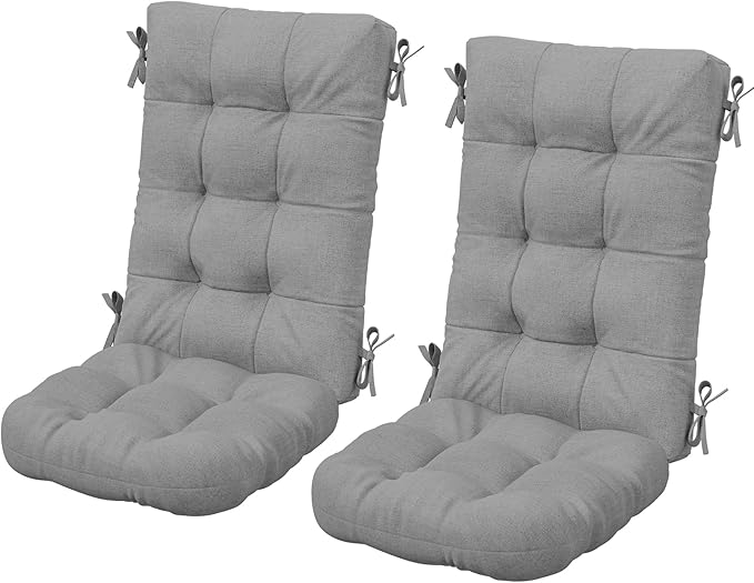 SERWALL HDPE Outdoor Rocking Cushion Set of 2, Memory Foam Cushion Dark Gray SERWALL