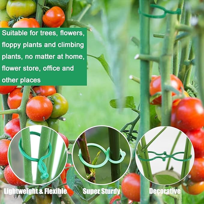 Hysagtek 200 Pcs Plant Clips for Climbing Plants Garden Clips Plant Support Clip for Tomato Gardening Clip for Support & Securing Plants Hysagtek