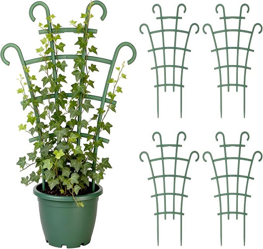 Plant Support Stakes,Stackable Plant Trellis for Indoor Climbing Plants,Small Plant Climbing Trellis for Potted Plants Plastic Climbing,Potted Plant Trellis for Houseplants (4PCS) Rootora