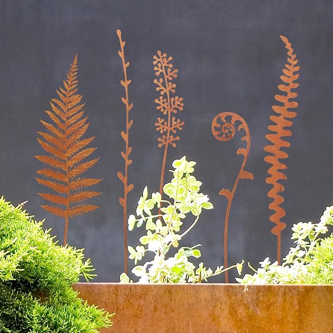 Metal Flowers for Outside,Garden Stakes Decorative,Flower Bed Decor Plant Stakes,Garden Statues Outdoor Clearance,Metal Yard Art Outdoor,Plant Decorations for Pots Rootora
