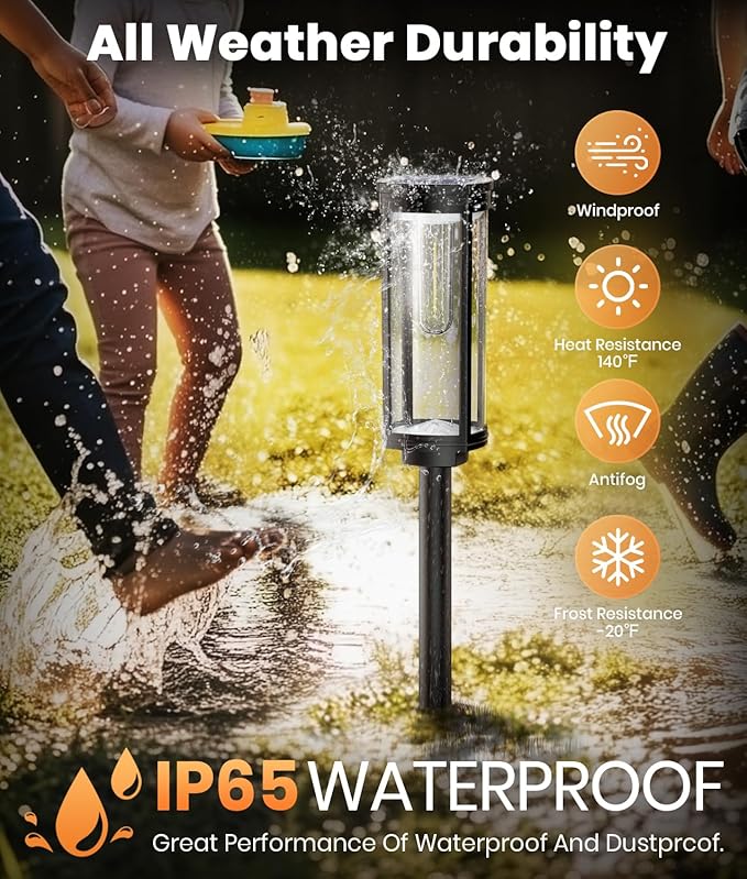 Solar Pathway Lights Outdoor Waterproof 4 Pack Upgraded Solar Walkway Landscape Lighting Outside Driveway Lights,Auto On/Off for Yard Lawn Patio (Cool White) Professionalproductionofsolarlightsoutdoor%EF%BC%9A%EF%BC%89