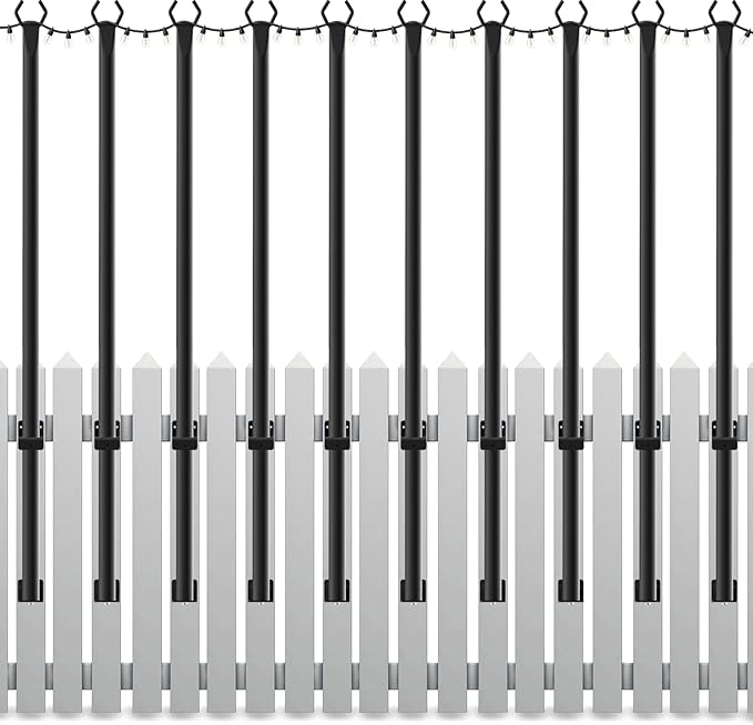 10 Pack String Light Poles,5Ft Light Poles for Outside String Lights,Outdoor Lights Pole with Fork,Metal Poles Stand for Patio Deck Backyard Mutovlin