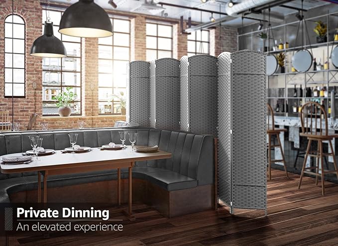 Sorbus 8 Panel Room Divider 6 ft. Tall - Privacy Screen, Extra Wide Double Hinged Panels, Mesh Hand-Woven Design, Partition Room Dividers and Folding Privacy Screens, Wall Divider for Room Separation Sorbus