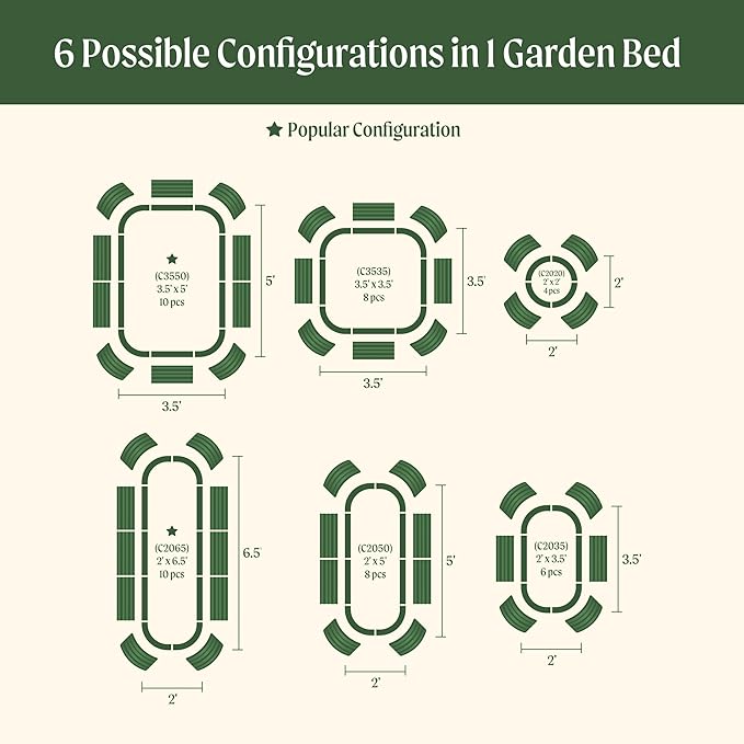 32" Extra Tall Raised Garden Bed Kits, 3.5 x 5 x 2.7ft Raised Planter Box Outdoor, 2 x 6.5 x 2.7ft Deep Root 6 in 1 Modular Metal Raised Beds for Gardening Vegetables Flowers Fruits - British Green VegoGarden