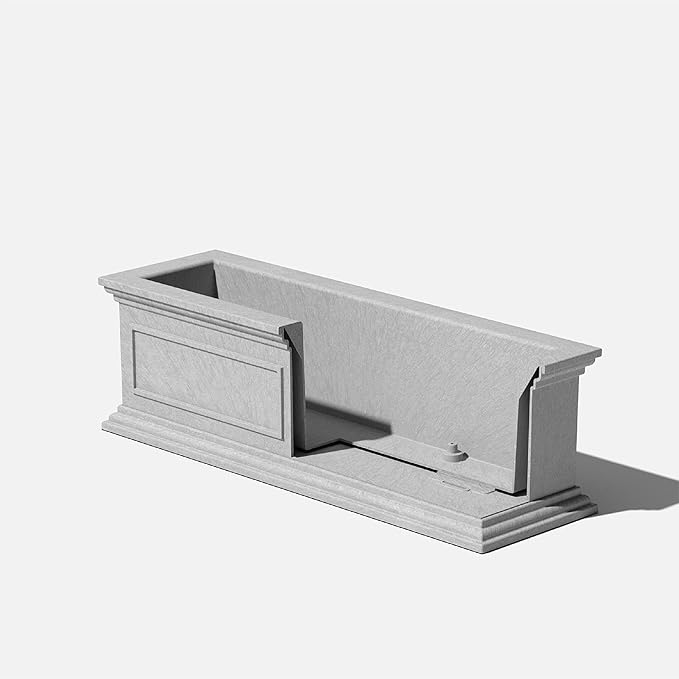 Veradek Brixton Window Box Plastic Planter - Large Rectangular Planter for Outdoor Balcony/Windowsill | Crack-Resistant All-Weather | Classic Estate Design for Flowers, Herbs, Succulents VeradekOutdoor