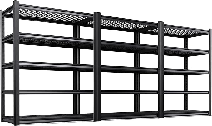 Set of 3 71"H Garage Shelving-3000LBS 5 Tier Storage Shelves,Adjustable Heavy Duty Metal Shelving Unit and Storage Large Wire Rack,Utility Steel Shelf For Shop Warehouse Industrial Pantry 71"x35"x16" Rootora