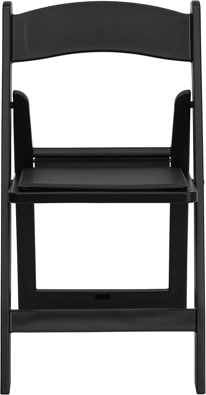 Flash Furniture Hercules Series Folding Chair - Black Resin - 2 Pack 800LB Weight Capacity Comfortable Event Chair - Light Weight Folding Chair FlashFurniture