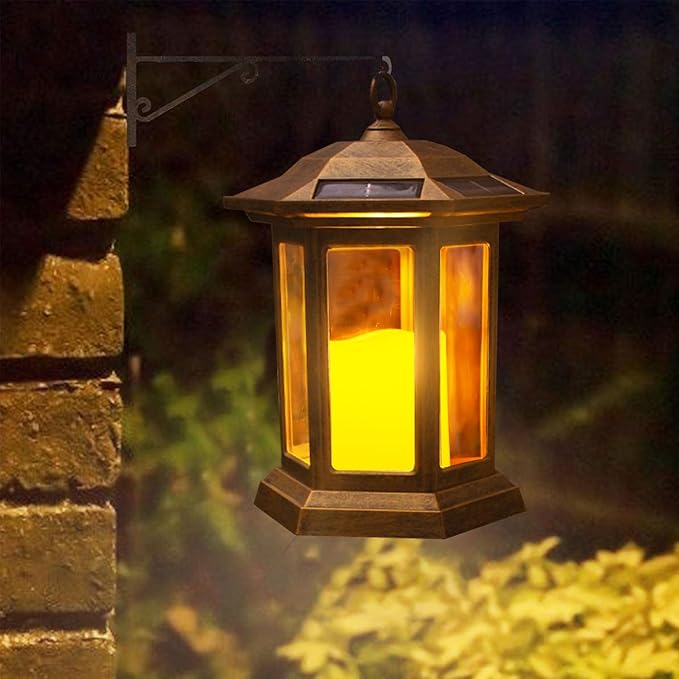 Solar Lantern Outdoor, Outdoor Hanging Candle Lanterns LED Lights - PVC Waterproof Solar Lights Decorative Lantern Lights for Table,Outdoor,Party… SolarGardenDecorationLight