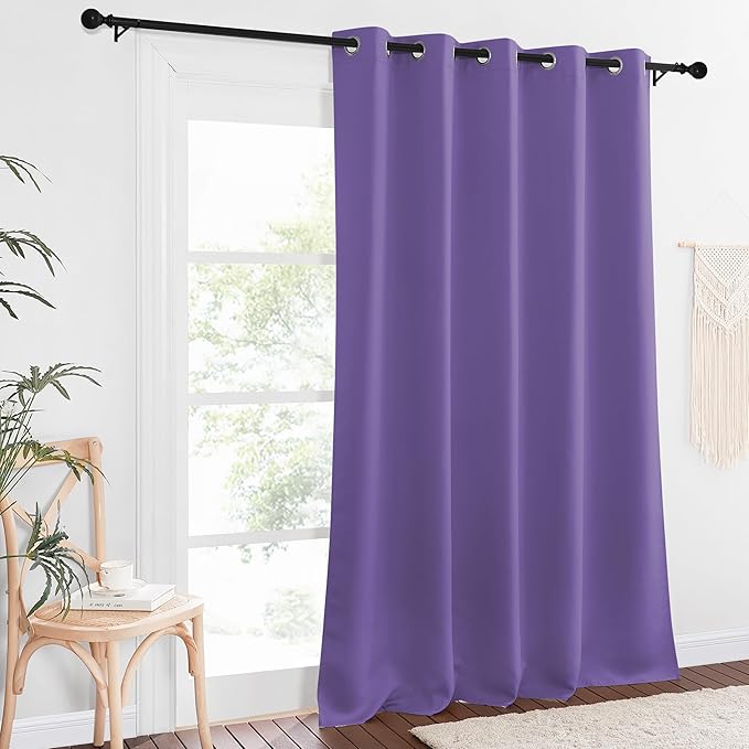 NICETOWN Blackout Curtains 84 Inch Length, Thermal Insulated Curtains for Bedroom Grommet Energy Saving Room Darkening Drapes for Living Room Window, 1 Panel, Lilac Purple, 66" W x 102" L NICETOWN
