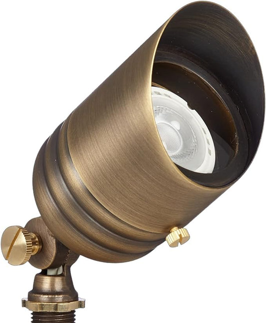 VOLT Fat Boy 12V Brass Outdoor Spotlight (Bronze) for Low Voltage Landscape Lighting of Yard, Lawn, Garden, Patio, Trees & House VOLT