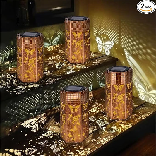Mothers Day Gifts for Mom Grandma - Birthday Gifts for Women, 4 Pack Butterfly Solar Lanterns Outdoor Waterproof - Butterflies Solar Lights Outdoor Garden Decor for Outside Eandisom