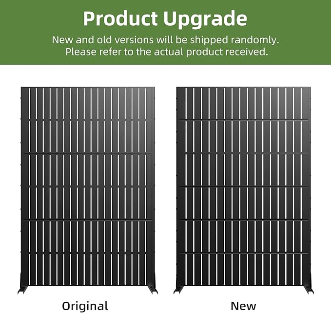 Casaphoria Metal Privacy Screen Outdoor, 72" H x 47" W Freestanding Decorative Privacy Screen for Patio Deck Balcony Garden with Stable Base, Black-Fence Casaphoria