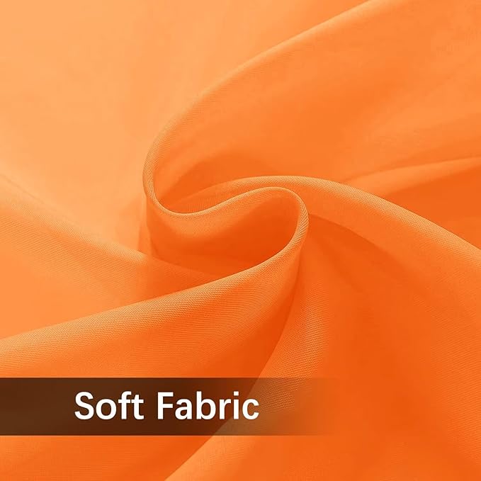 SpaceDresser Waterproof Outdoor Sheer Curtains for Patio - 2 Panels Rod Pocket Indoor Voile Sheer Curtain for Living Room,100W x 96L inch, Orange SpaceDresser