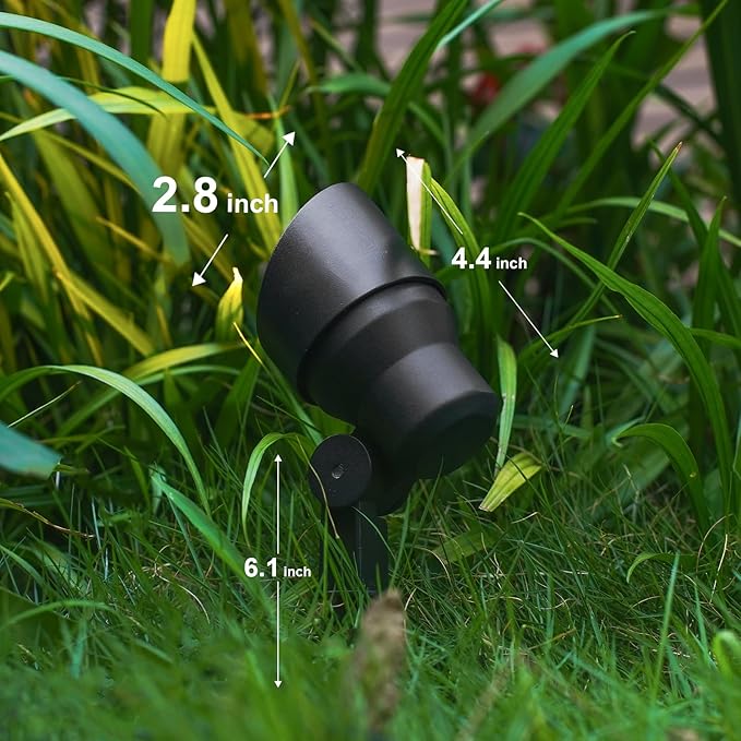 GOODSMANN Low Voltage Landscape Flood Light 3W LED 200 Lumen Outdoor Spotlight 3000K Warm White Replaceable LED Outside Hardwired Lighting with Metal Stake Cable Connector Replaceable GOODSMANN