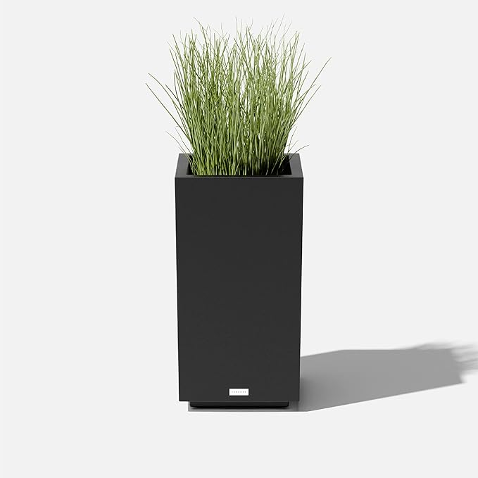 Veradek Block Series Pedestal Planter - Tall Planter for Indoor or Outdoor Front Porch | All-Weather Use with Removable Insert Bucket | Modern Décor for Flowers, Tall Trees, Faux Plants VeradekOutdoor