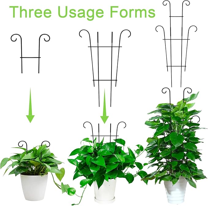 Plant Trellis for Potted Plants 2p, Larger 23in Garden Trellis for Climbing Plants Indoor Outdoor, Rustproof House Plant Support Stakes for Pothos Hoya Ivy Flower Xeeol