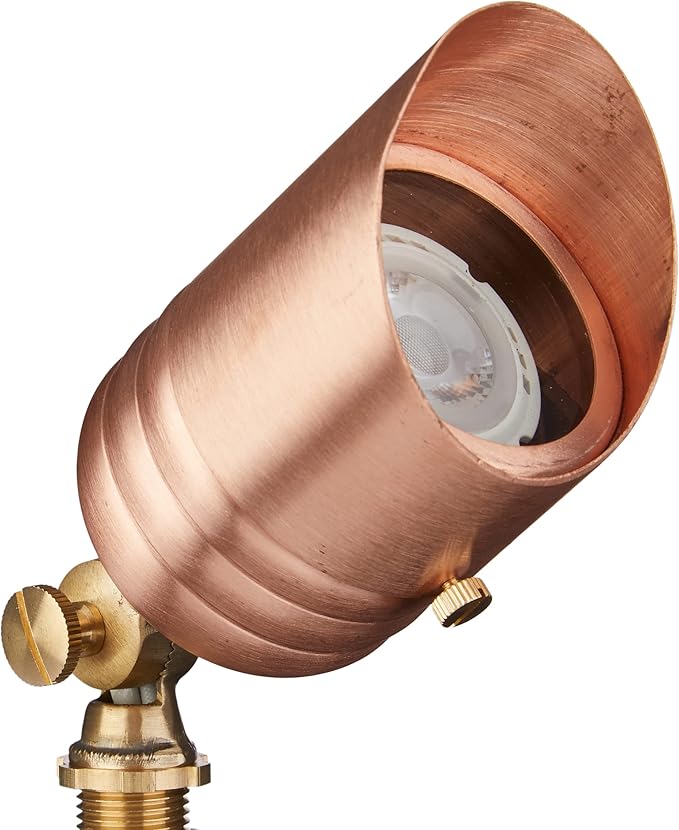 VOLT Fat Boy 12V Solid Copper Outdoor Spotlight for Low Voltage Landscape Lighting of Yard, Lawn, Garden, Patio, Trees & House VOLT