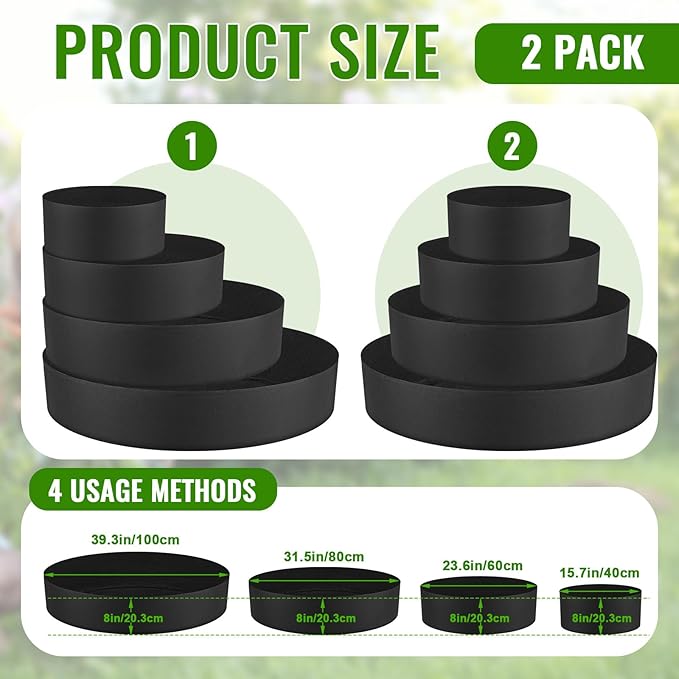 8 Pcs Plant Grow Bags 4 Tiered Strawberry Planter Tower Fabric Raised Garden Beds, 39 Inch Nonwoven Strawberry Pyramid Planter for Vegetables Flower Herbs Gardening Outdoor Growing (Black) Rootora