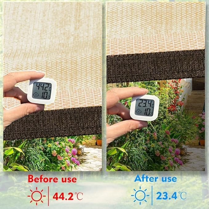 EMERIT 90% Shade Cloth Sun Shade Fabric Privacy Screen Shade Cover for Patio Garden Pergola Shade Cover Canopy with Gromments eMERIT