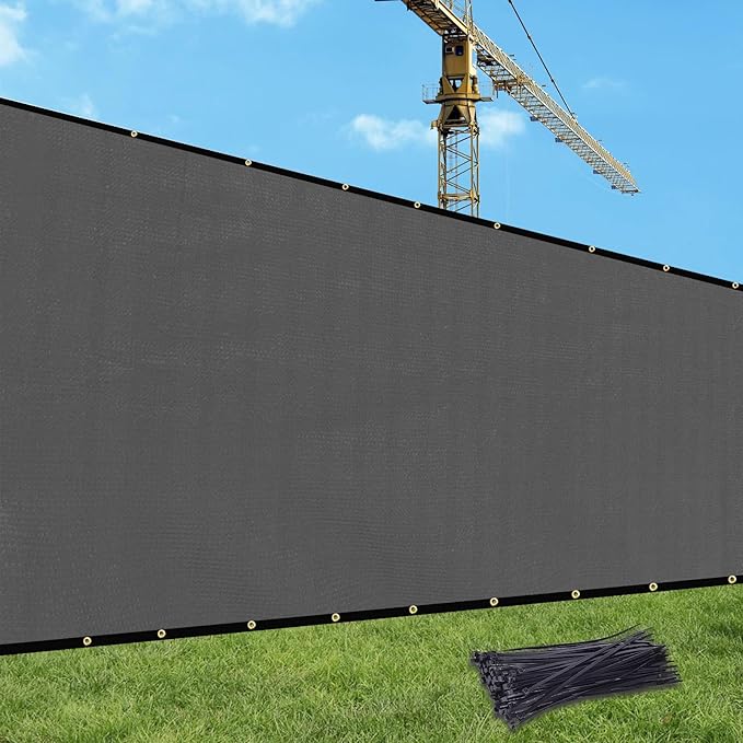 UPGRADE Privacy Fence Screen 5'x20' Dark Grey Outdoor 90% Visibility Blockage 170 GSM Mesh Shade Cover Panels for Backyard,Balcony,Home Decoration with Zip Ties,Customized Avaliable UPGRADE
