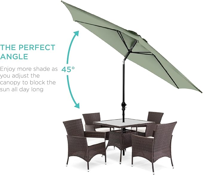 Best Choice Products 10ft Outdoor Table Compatible Steel Polyester Market Patio Umbrella w/Crank and Easy Push Button Tilt BestChoiceProducts