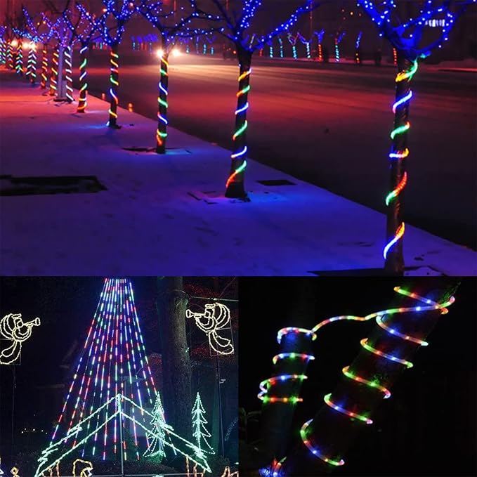 200ft LED Rope Lights Outdoor, 1440 LED Flexible Tube Lights with 8 Modes, Waterproof LED Rope Lighting for Outside, Garden, Patio, Bedroom, Party, Pool, Fences, Indoor Outdoor Decoration (Multicolor) Jnaurb