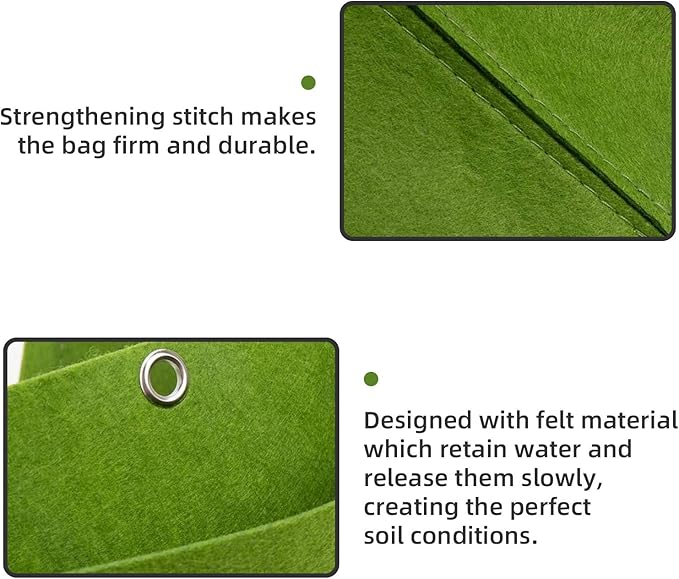 Hanging Planting Grow Bags, 12 Pockets Hanging Vertical Wall Planter Wall Mounted Grow Bag Outdoor Indoor Gardening Vertical Greening Flower Container, Planting Bags Storage Bags(0.6 m × 0.8 m, Green) LITLANDSTAR