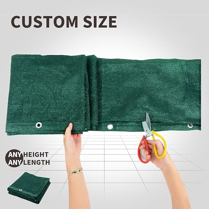 LOVE STORY Custom Size 3'x28' Dark Green Balcony Privacy Screen,UV Block Privacy Fence Screen,90% Shield for Outdoor Pool Garden Apartment Railing LOVESTORY