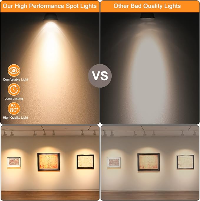 Mlambert 12 Pack MR16 LED Bulbs 50W Halogen Equivalent,3000K Soft White,5W GU5.3 MR16 12V Spotlight Bulb,Non-Dimmable,45° Beam Angle for Landscape, Recessed Mlambert