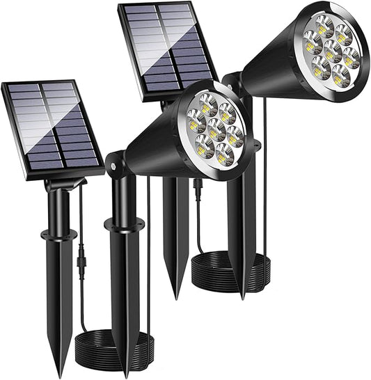 MEIHONG Solar Spot Lights for Outside, Waterproof Solar Spot Lights Dusk to Dawn, Solar Landscape Lights Solar Powered Lights for Garden Porch Walkway Patio (2 Pack) MEIHONG