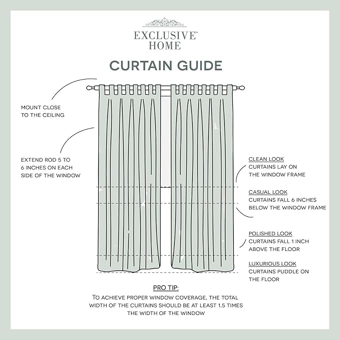 Exclusive Home Cabana Solid Indoor/Outdoor Light Filtering Hook-and-Loop Tab Top Curtain Panel Pair, 54"x108", Vanilla Exclusive+Home