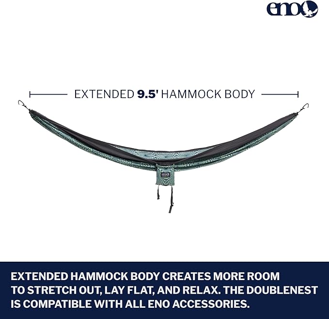 ENO, Eagles Nest Outfitters DoubleNest Lightweight Camping Hammock, 1 to 2 Person, Special Edition Colors, ATC EaglesNestOutfitters