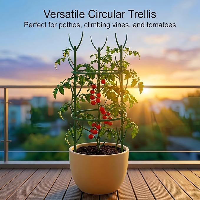 10-Pack Monstera Plant Support Stakes - Stackable Sticks for Indoor Plants up to 25" - Outdoor Garden Poles & Trellis with Tape & Twist Tie for Climbing Vines Unijoy