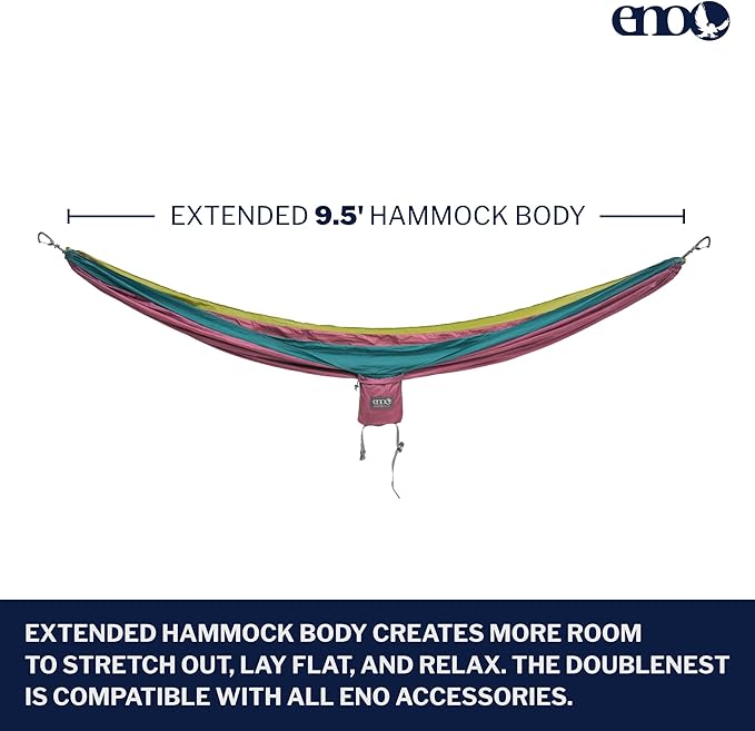 ENO, Eagles Nest Outfitters DoubleNest Lightweight Camping Hammock, 1 to 2 Person, Special Edition Colors, ATC EaglesNestOutfitters