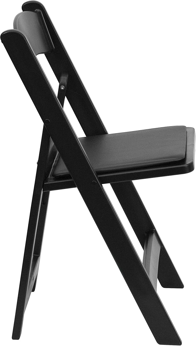 Flash Furniture Hercules Series Folding Chair - Black Resin - 2 Pack 800LB Weight Capacity Comfortable Event Chair - Light Weight Folding Chair FlashFurniture