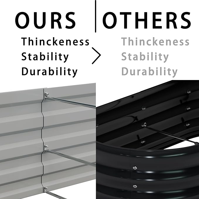 8x4x1ft(2 Pack) Galvanized Raised Garden Bed,Outdoor Planter Box Metal Patio Kit Planting Bed for Vegetables Flowers Herb,Black Foxlang