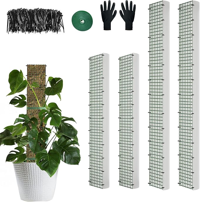 60"/40"/24" Metal Moss Pole, D Shape Sphagnum Moss Pole, Moss Poles for Climbing Plants, Monstera, Indoor Climbing Plants (2 Each of 40" 24") HOLANHING