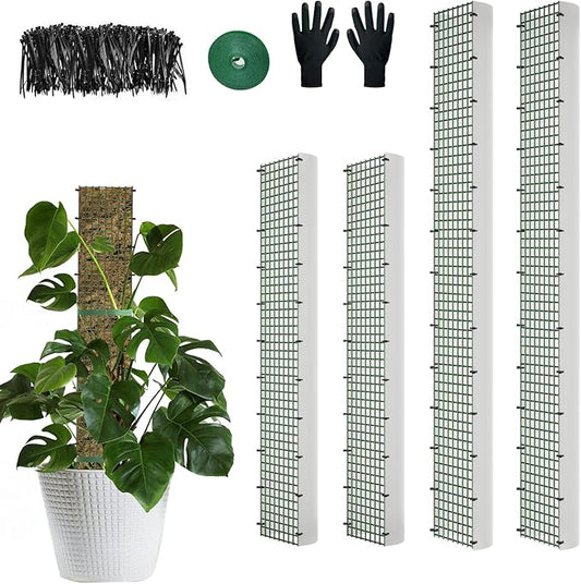 60"/40"/24" Metal Moss Pole, D Shape Sphagnum Moss Pole, Moss Poles for Climbing Plants, Monstera, Indoor Climbing Plants (2 Each of 40" 24") HOLANHING