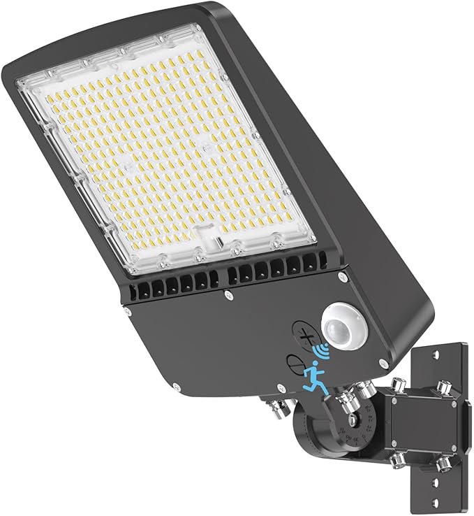 LED Parking Lot Light 150W - Motion Sensor Outdoor Lights UL Listed - 5000K 22500lm Led Flood Security Light with Photocell - Wall Mount Commercial Street Area Light for Yard Barn Garage - 100-277V HYPERLITE