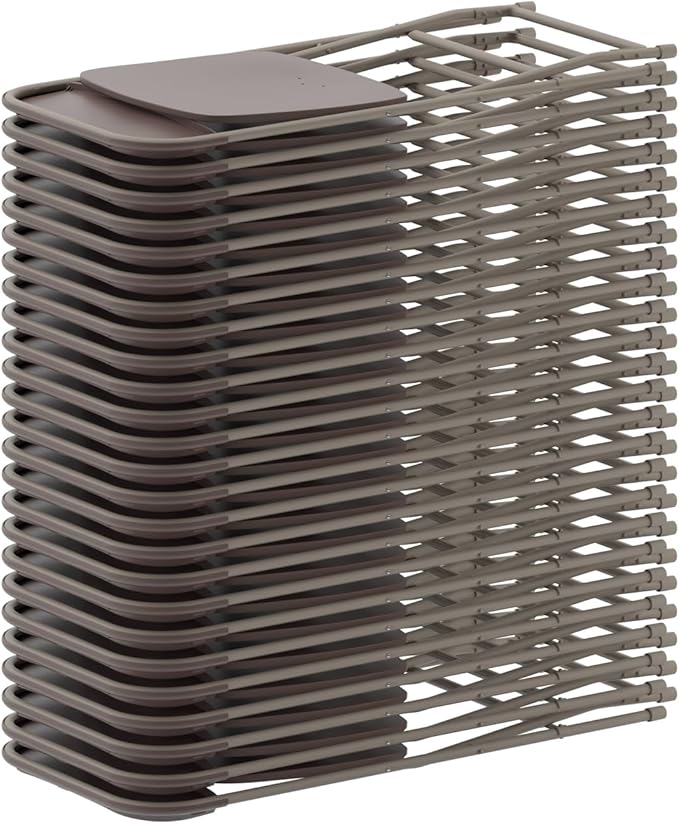 Flash Furniture Hercules Series Plastic Folding Chair - Brown - 6 Pack 650LB Weight Capacity Comfortable Event Chair-Lightweight Folding Chair FlashFurniture