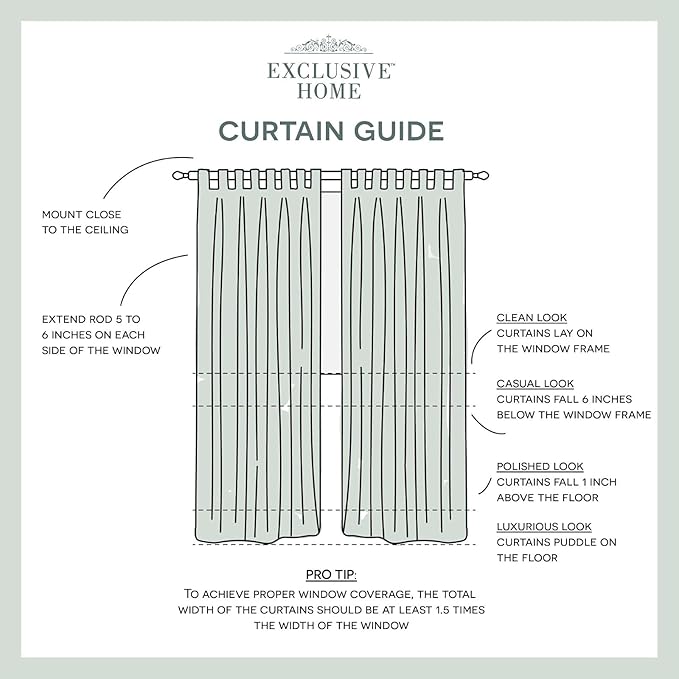 Exclusive Home Cabana Solid Indoor/Outdoor Light Filtering Hook-and-Loop Tab Top Curtain Panel Pair, 54"x108", Vanilla Exclusive+Home
