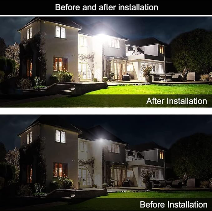 2Pack LED Flood Light Outdoor,50W LED Work Light 5500lm with 6FT US Plug,IP66 Waterproof Exterior Security Lights,6000K Daylight White Outside Floodlights Slim Design for Playground Yard garageangle