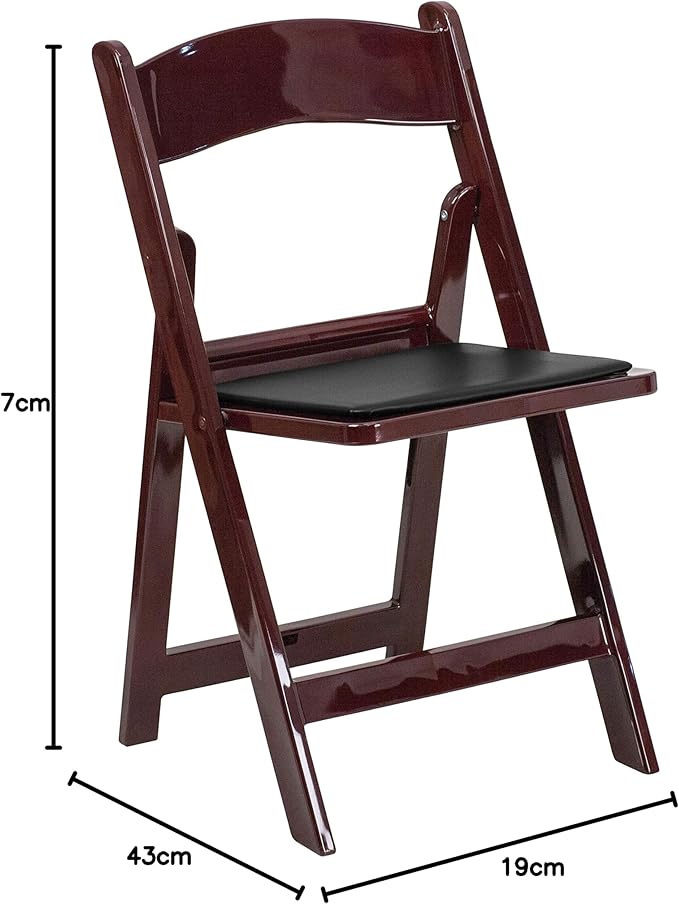 Flash Furniture Hercules™ Series Folding Chair - Red Mahogany Resin – 1000LB Weight Capacity Comfortable Event Chair - Light Weight Folding Chair FlashFurniture